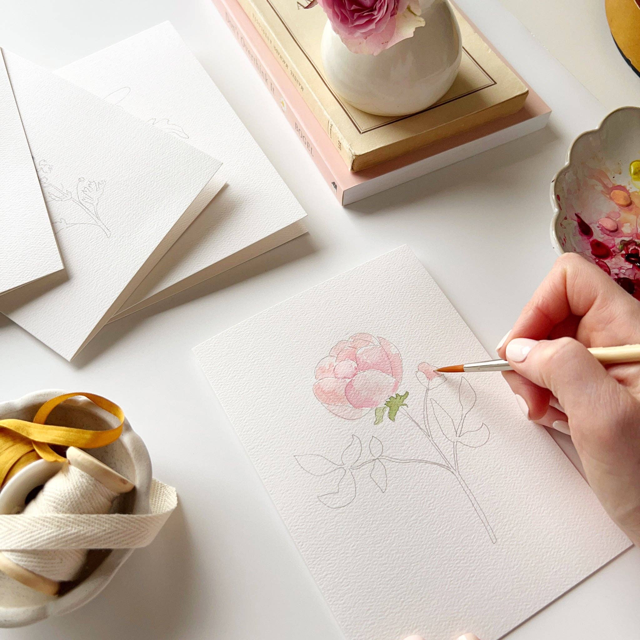 Emily Lex Paintable Notecards | Garden Flowers - Image 3