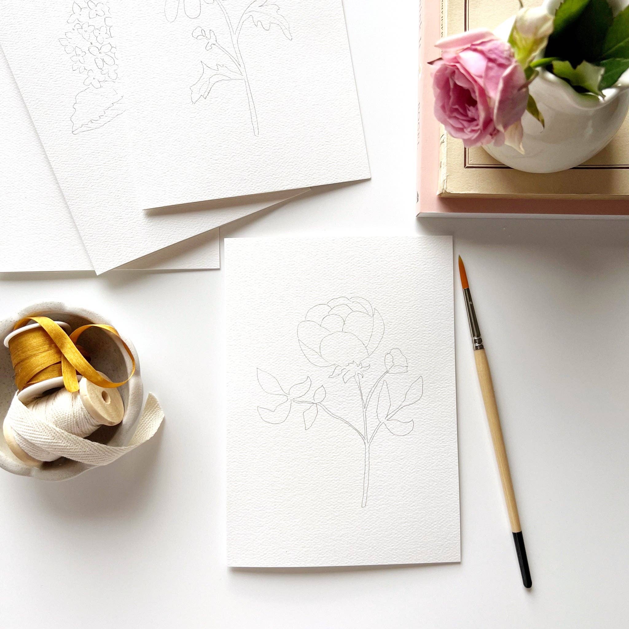 Emily Lex Paintable Notecards | Garden Flowers - Image 4